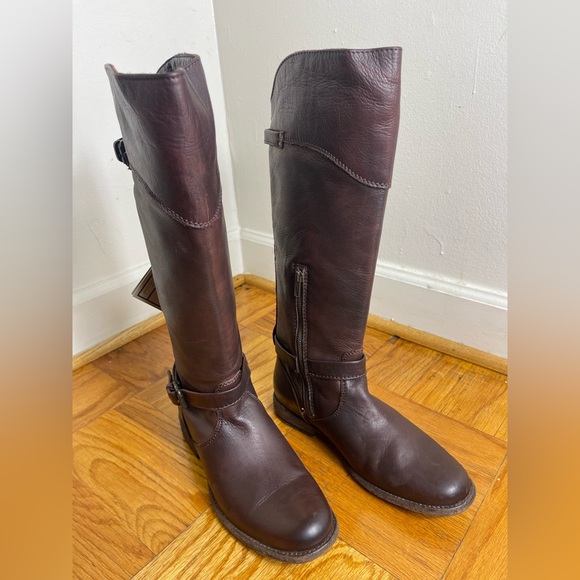 Frye Shoes - Frye Phillip Riding Tall Boots Dark Brown 9